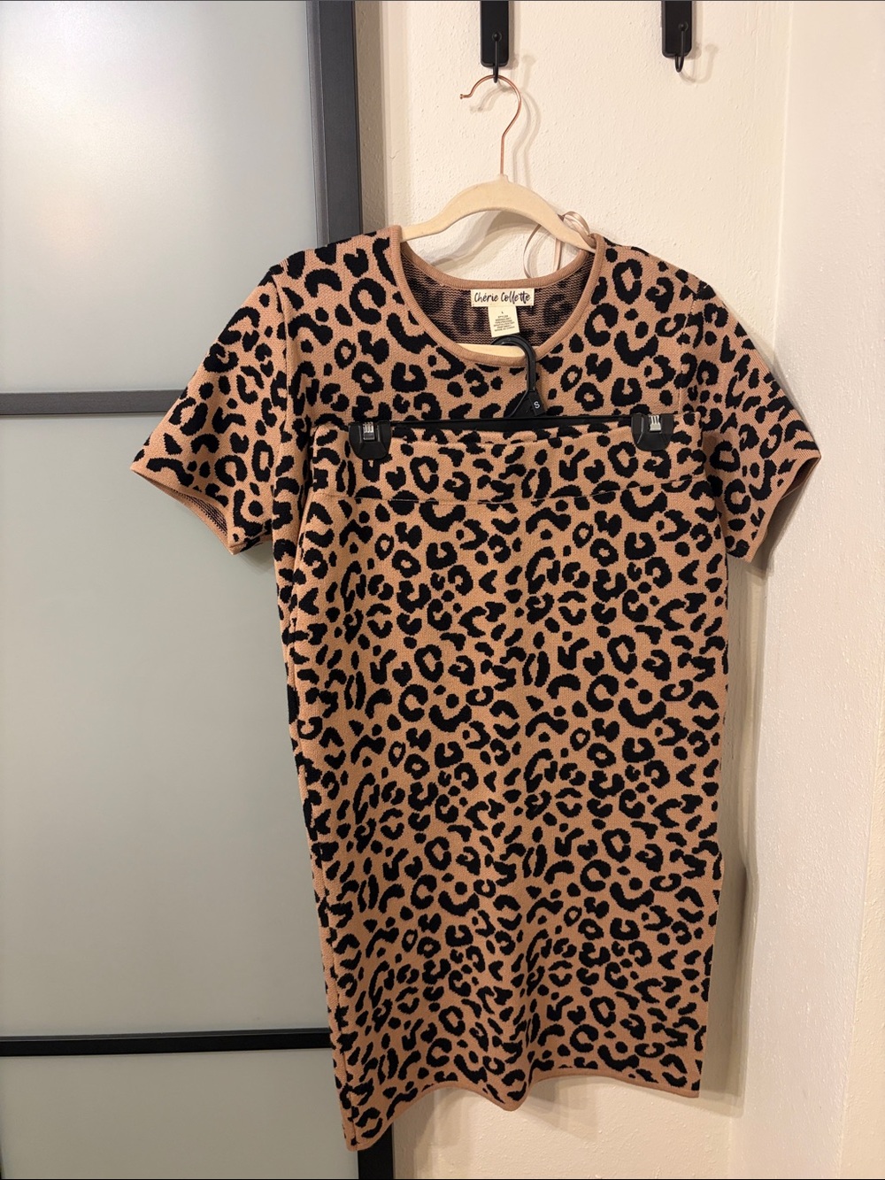 Cherie Colette Leopard Print Knit Skirt Set